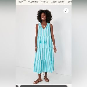 NWT. Tuckernuck Beach Aquamarine Stripe Salty Paloma Caftan. Size small.